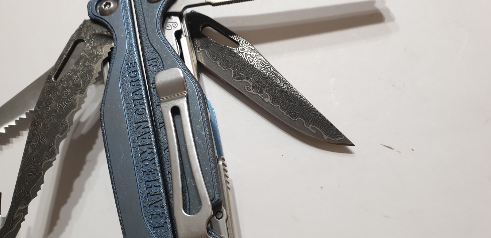 🔥🔥🔥 Leatherman Charge TTI Titanium Damascus Blades NotUsed Very Rare