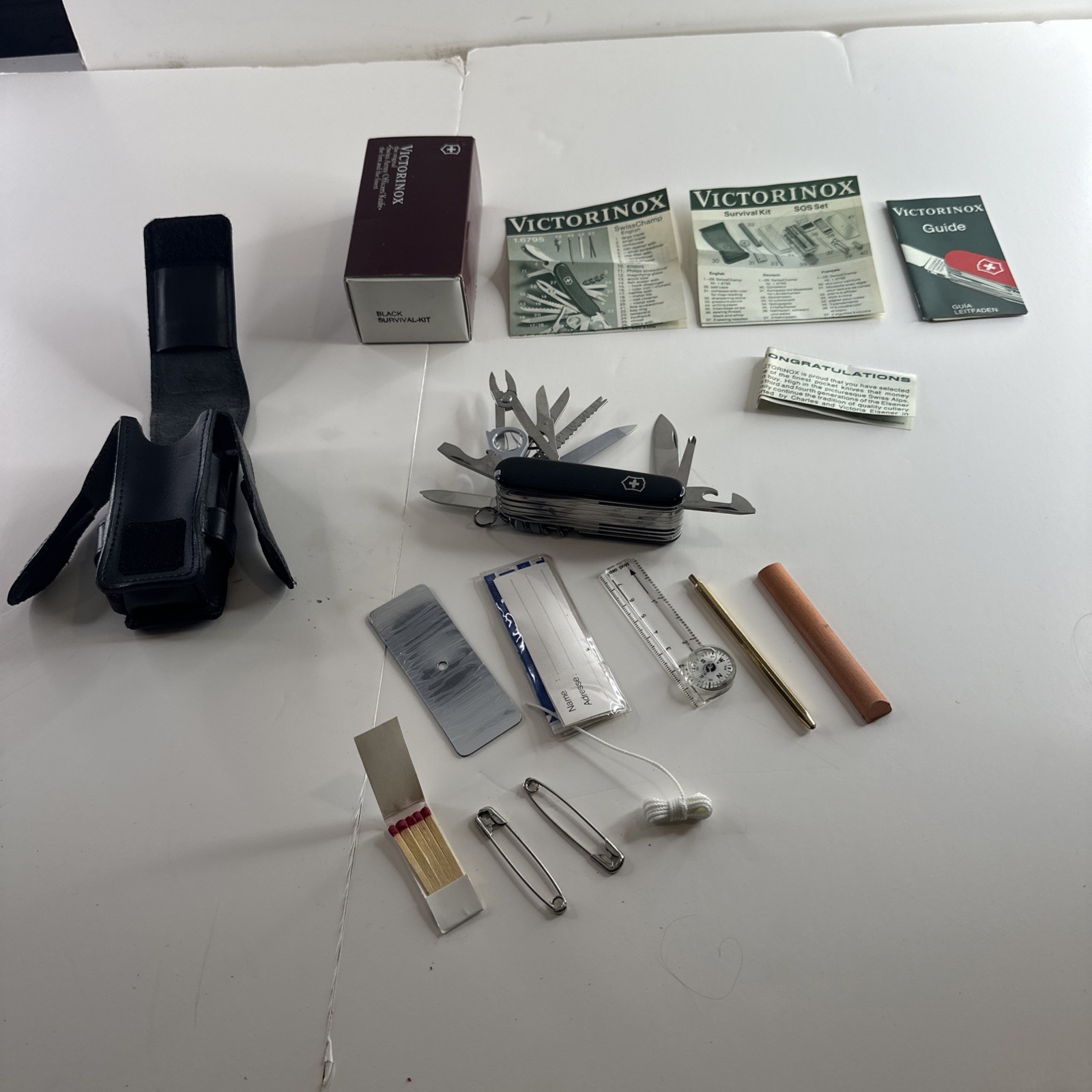 Vintage Victorinox Black Survival Kit – Swiss Champ – SOS Set – New Old Stock