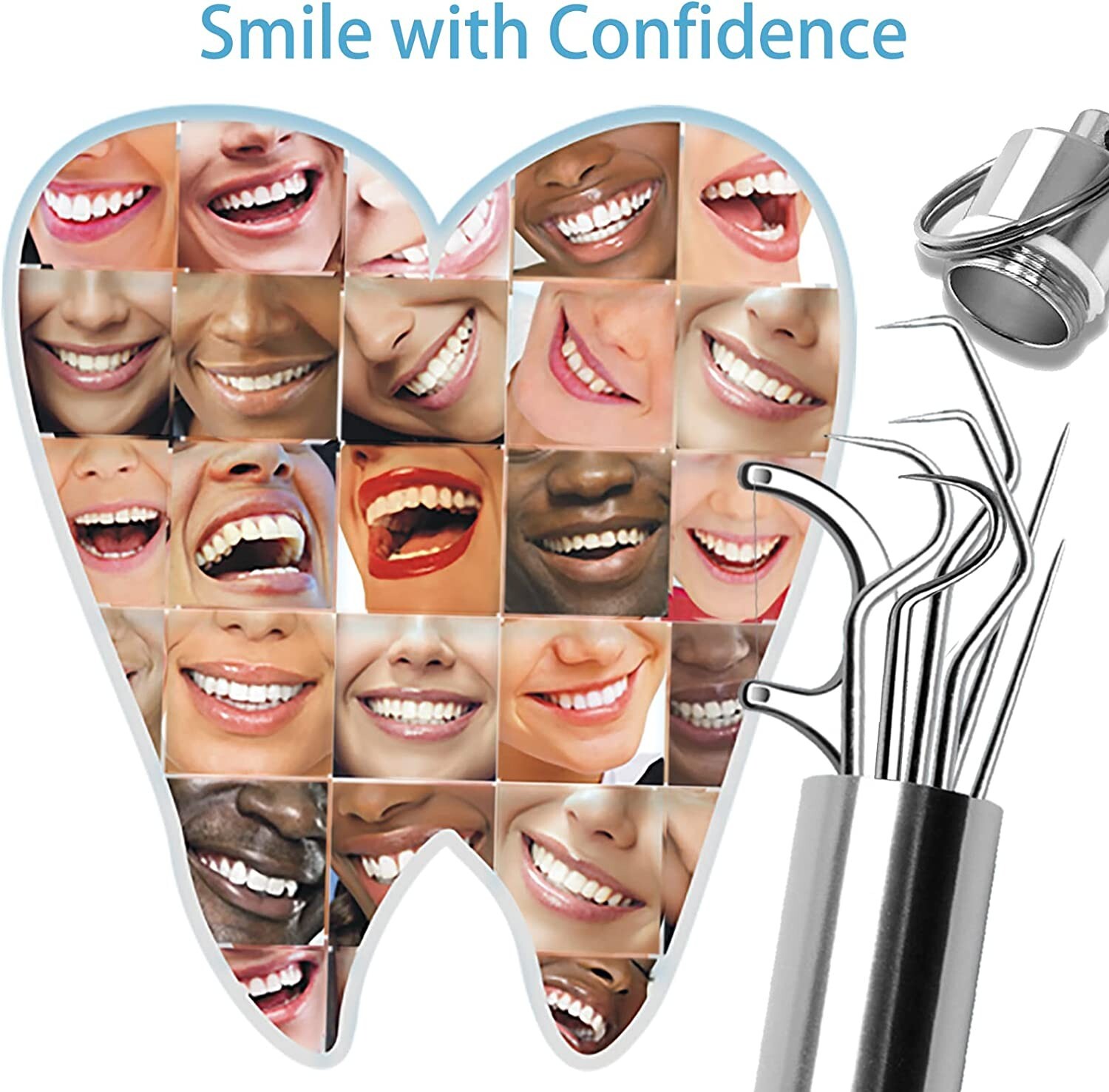 7Pcs Portable Stainless Steel Toothpicks Set,Reusable Metal Toothpick Kit W/ Box