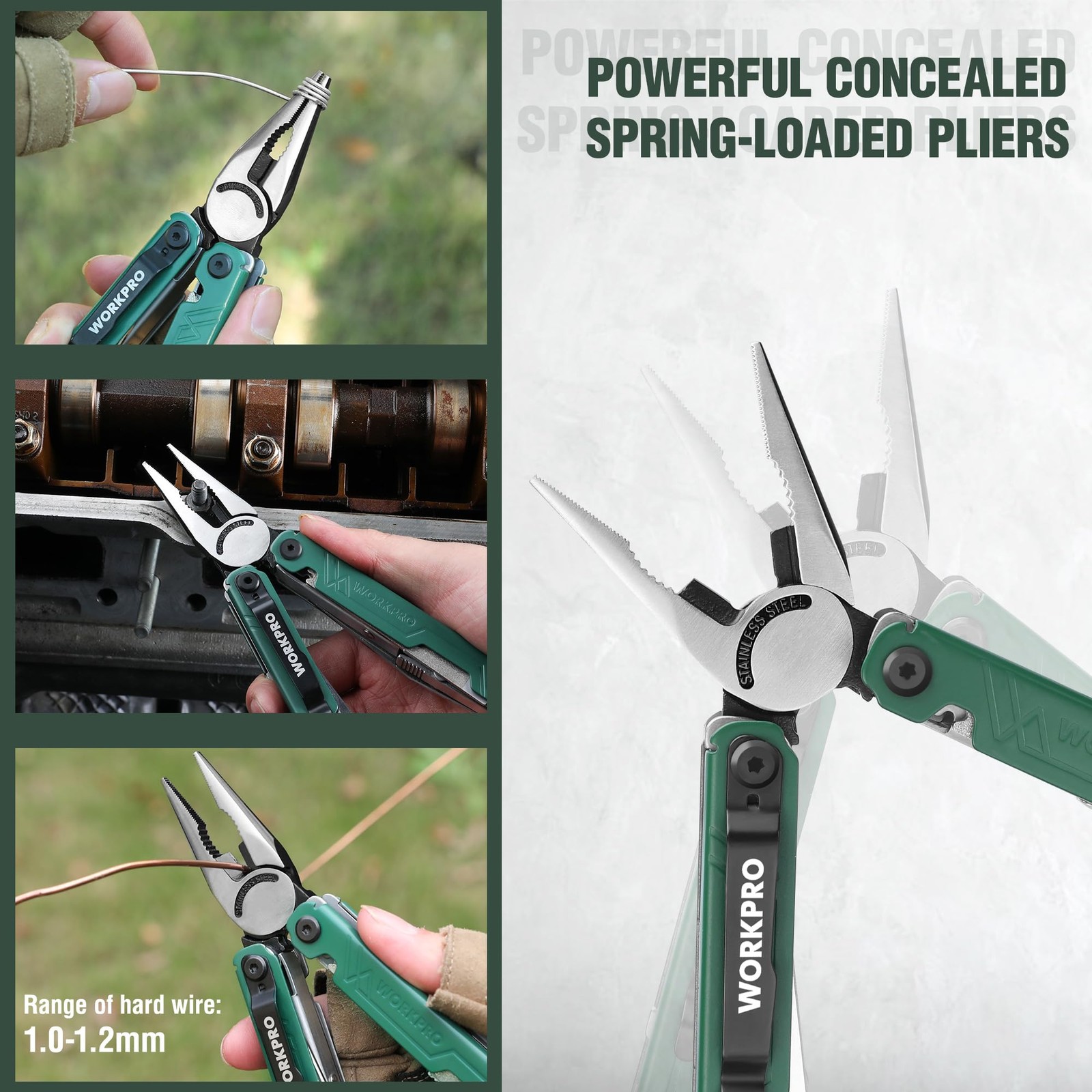 WORKPRO 18 in 1 Multi Tool Pliers Gifts for Men Stainless Steel EDC Multitool
