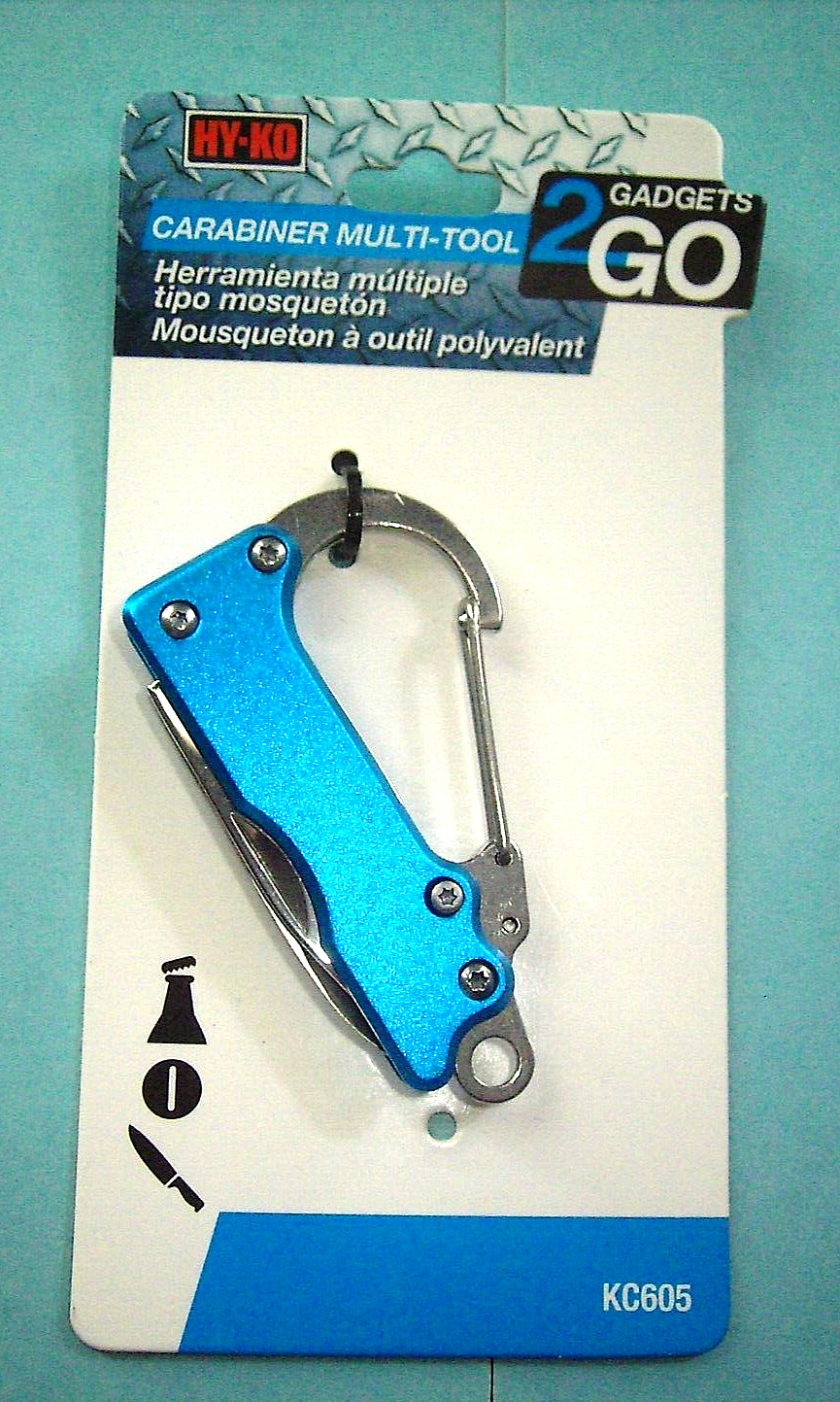 HY-KO combination bottle cap opener carabiner KNIFE KC 605 & I WORK HOOK KNIFE