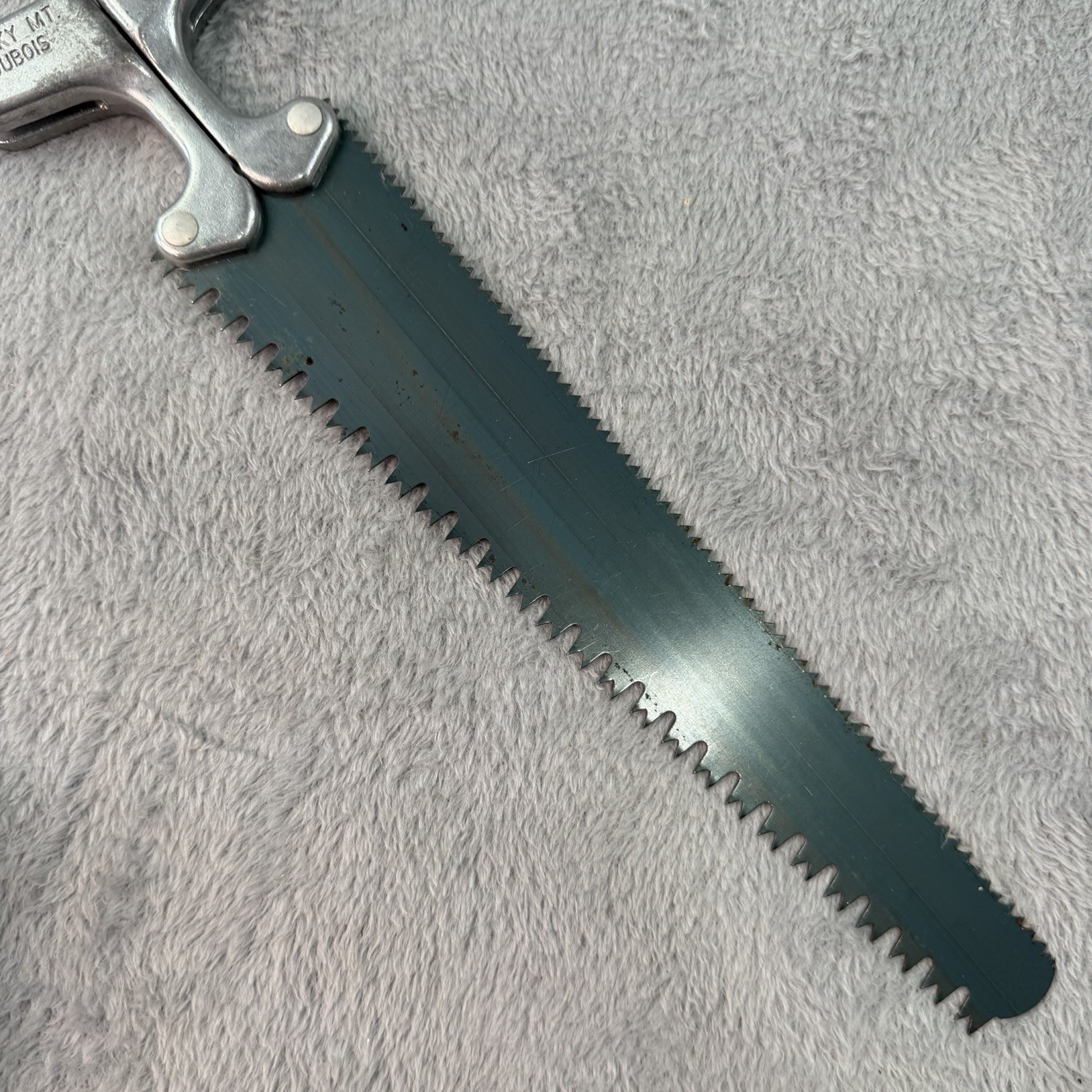 Vtg Rocky Mountain Pac Saw Dubois WY w Sheath Folding Wood Bone Saw Camp B497