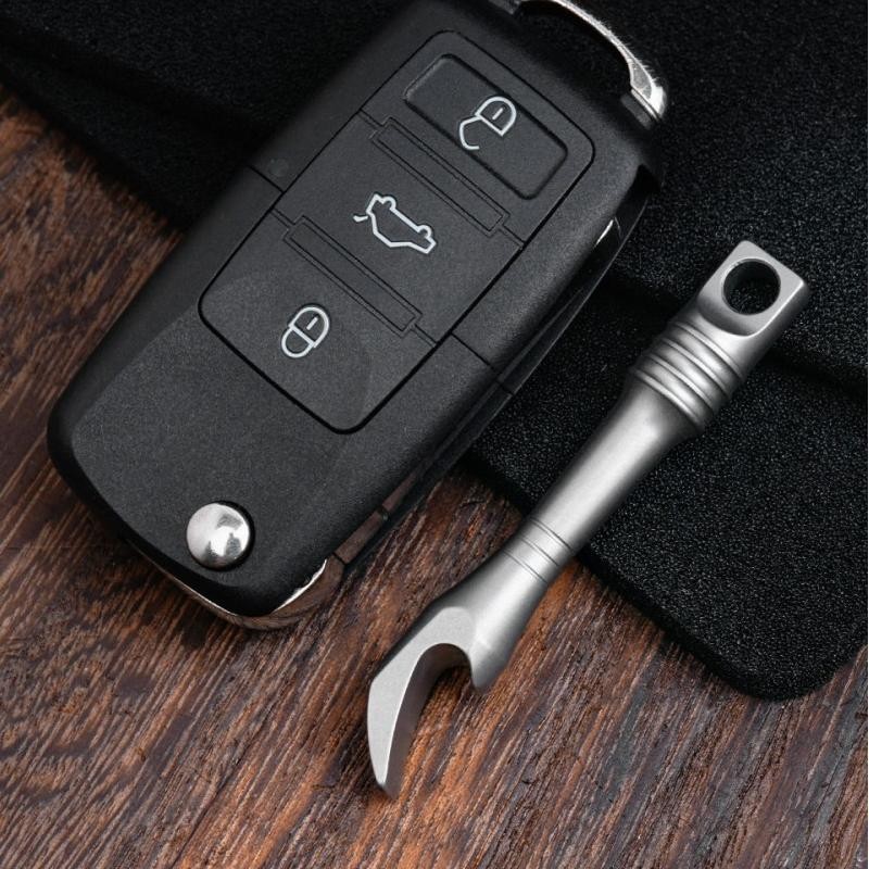 Titanium Bottle Opener Pry Bar Crowbar Portable Keychain EDC Multi Tool Outdoor