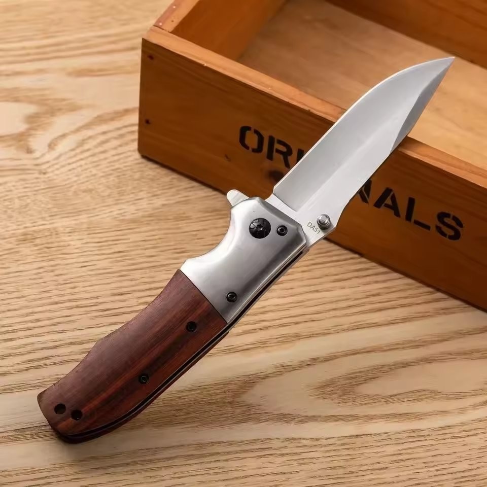Portable Rosewood Handle Outdoor Camping Hiking Multi Functional EDC Pocket Gear