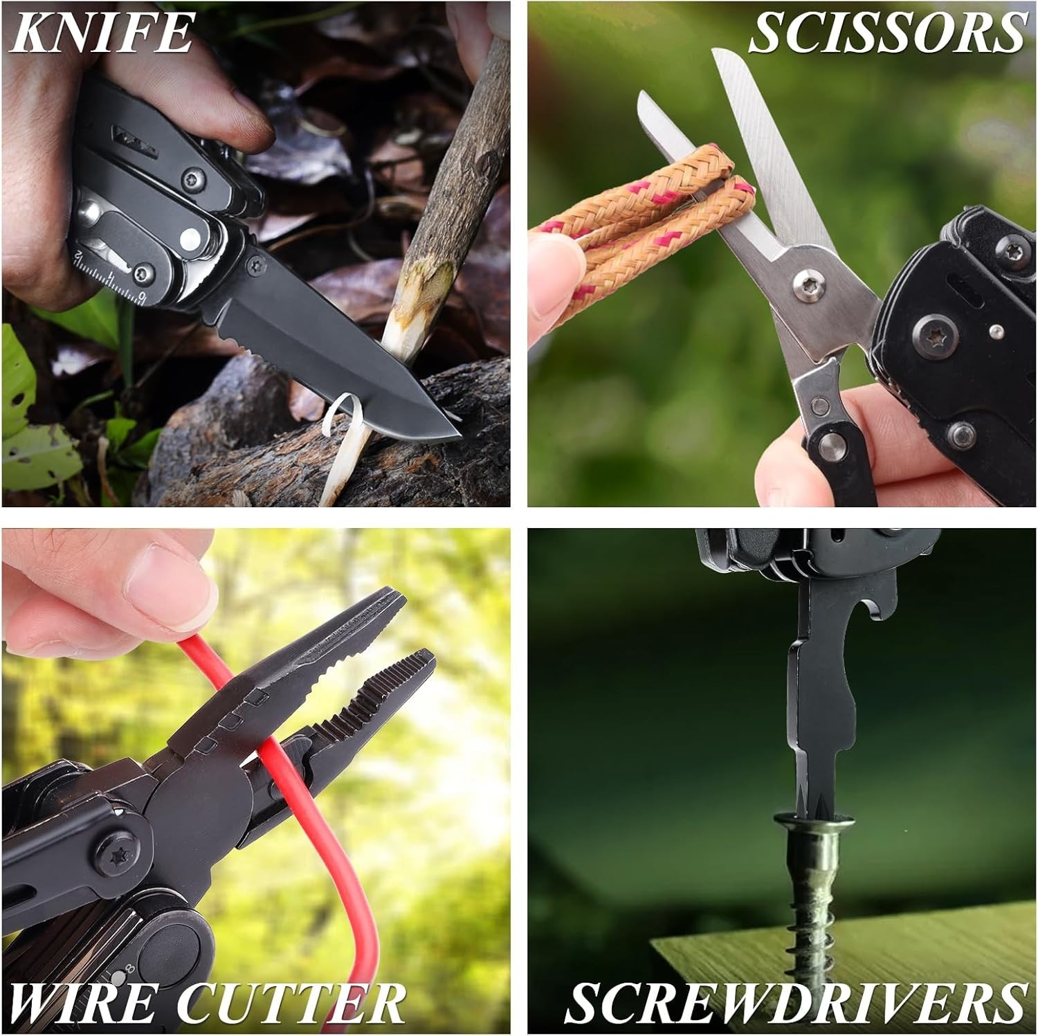 18-In-1 Multitool Pocket Knife with Pliers, Saw, Corkscrew & Detachable Scissors
