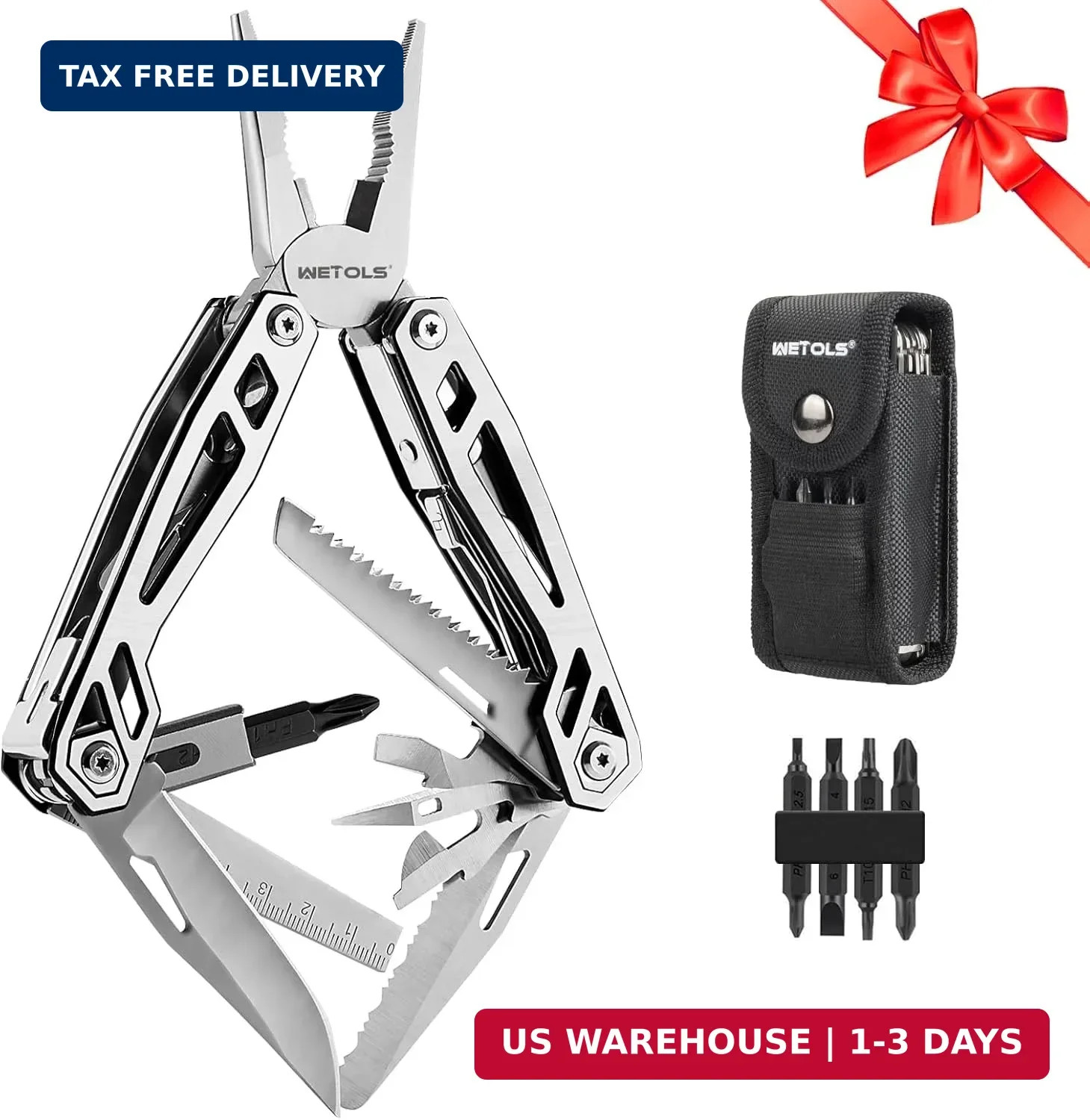 Multitool with Pocket Knife, Birthday Gifts for Men Women Mom Dad, WETOLS 21-in-