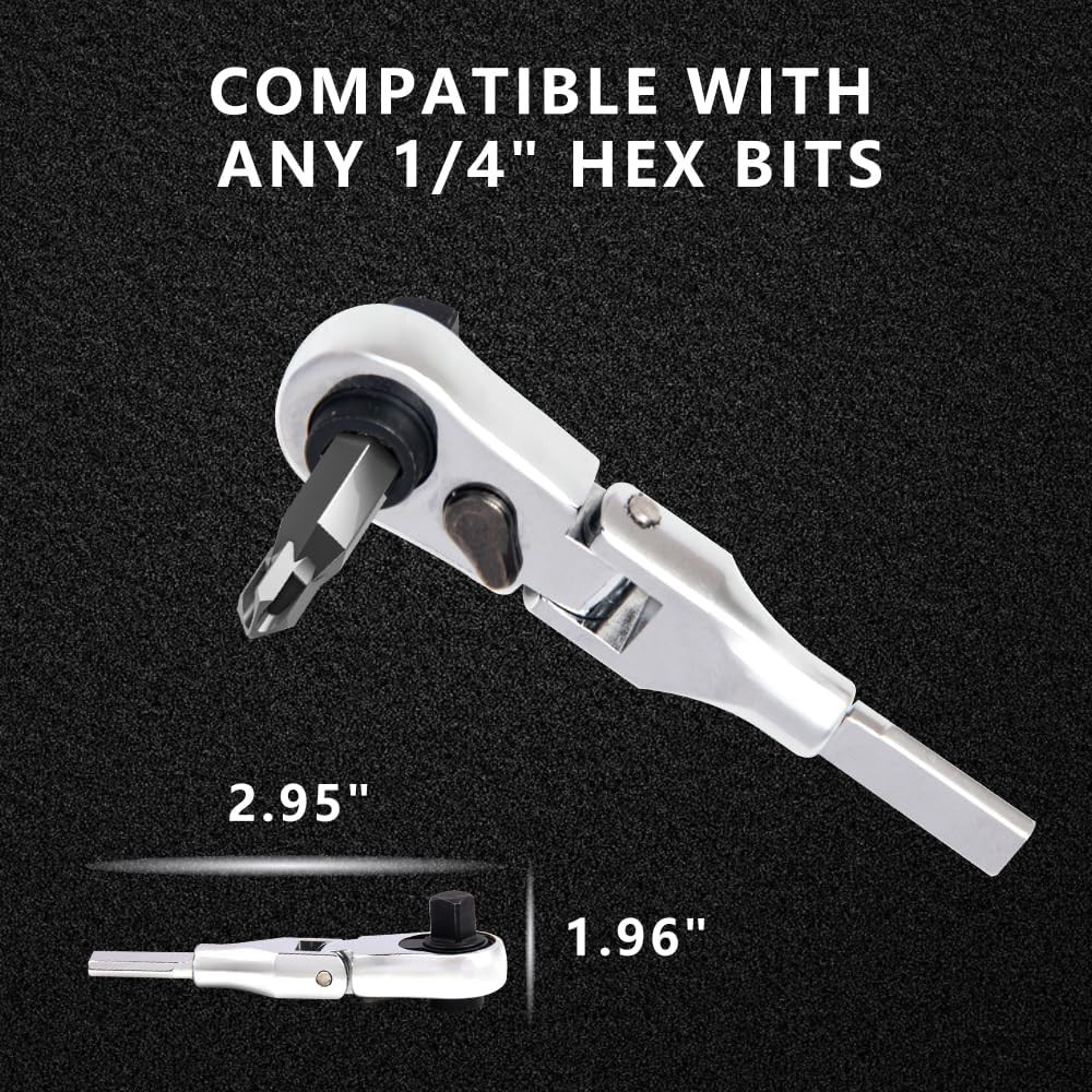 2 in 1 Flex Head Ratchet Wrench for Leatherman Accessories,1/4 Inch Mini Bits…