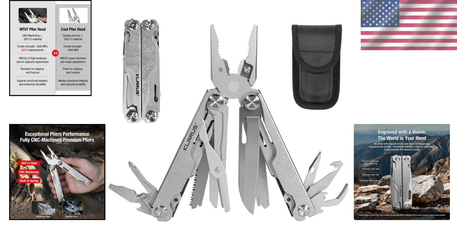 MT07 Multitool – Topographic Finish, Stainless Steel