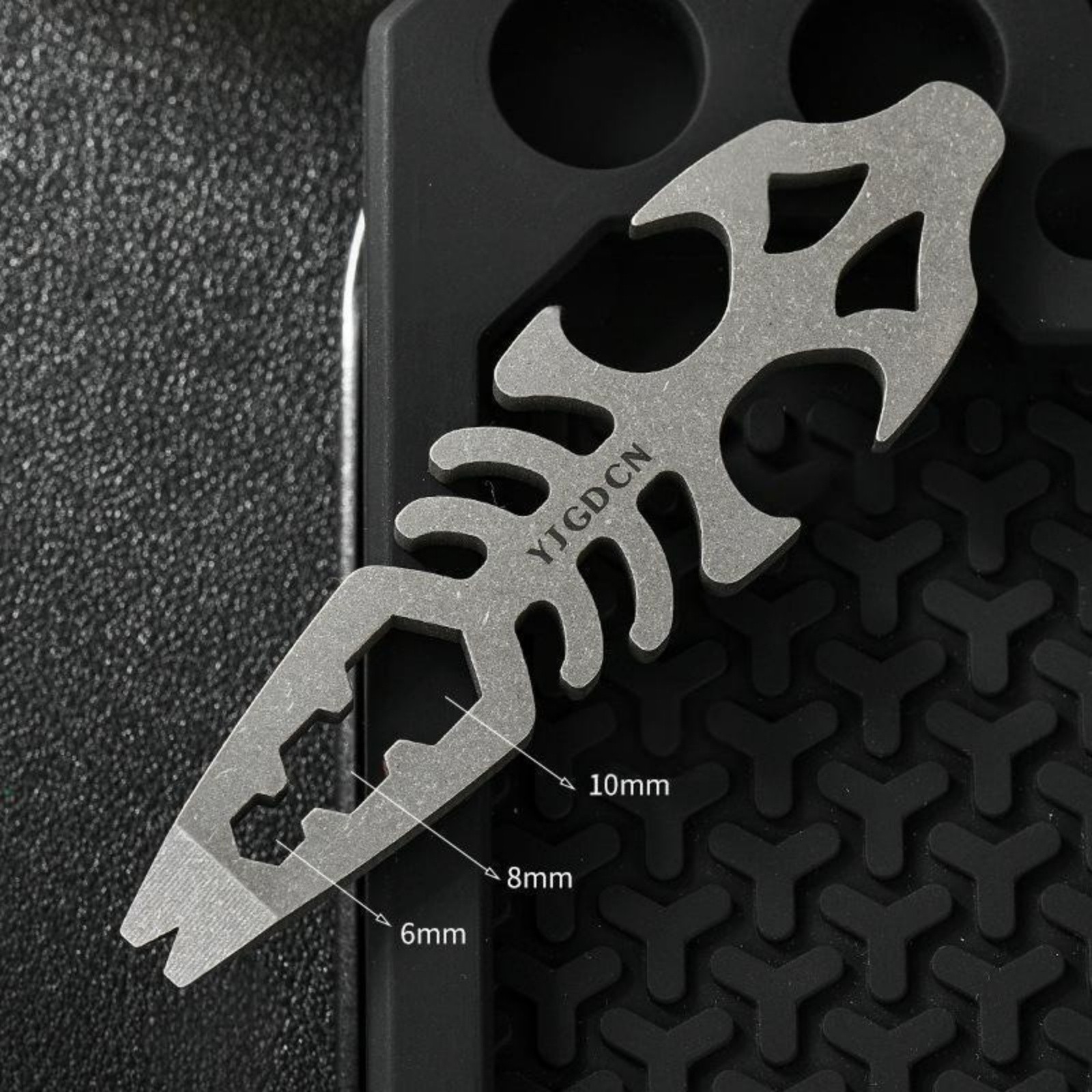 Titanium Alloy EDC Multi-Tool Fishbone Shape Bottle Opener Wrench Pry Bar