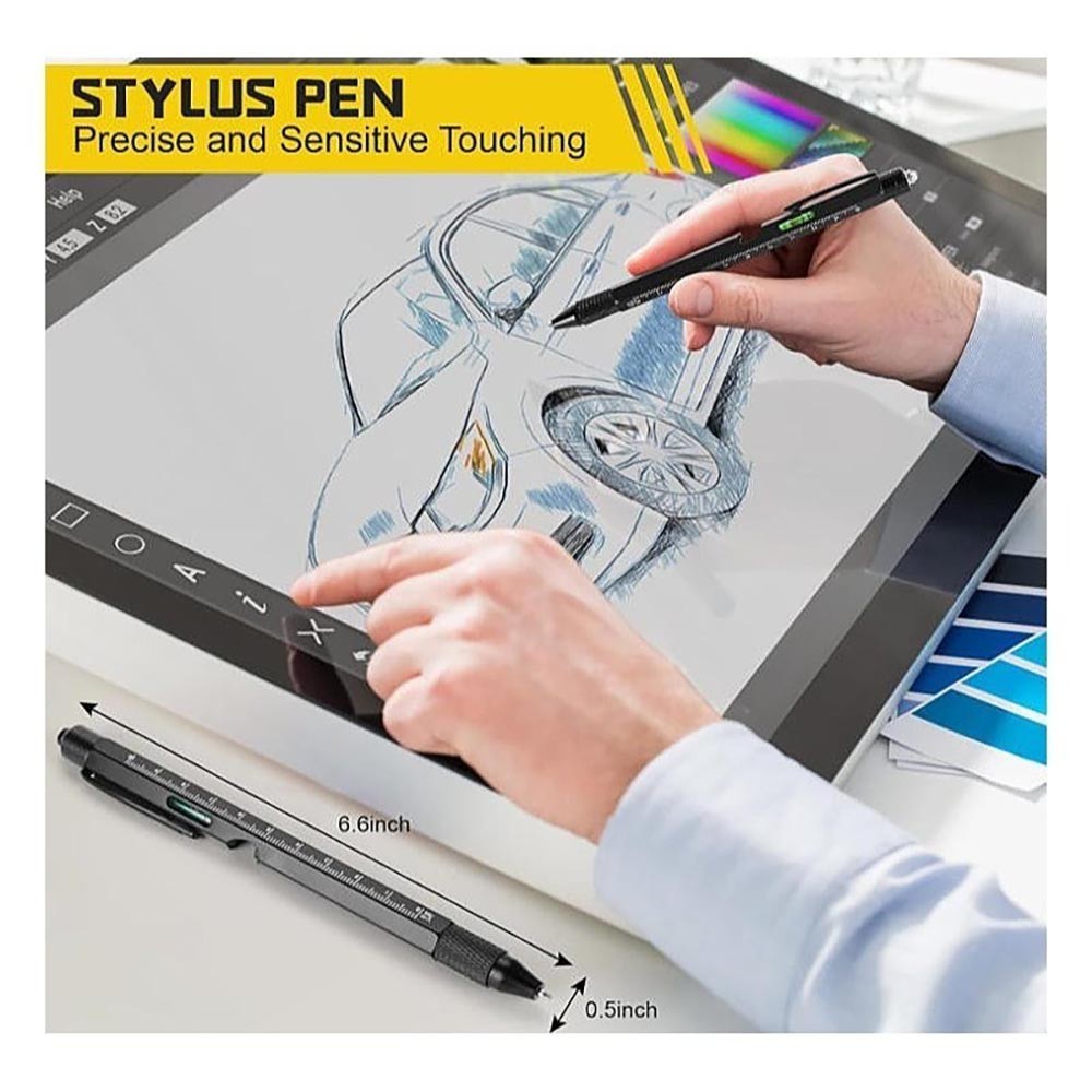 Efficient Rust-Proof Long-Lasting Ergonomic Non-Slip Modern 9-in-1 Multitool Pen