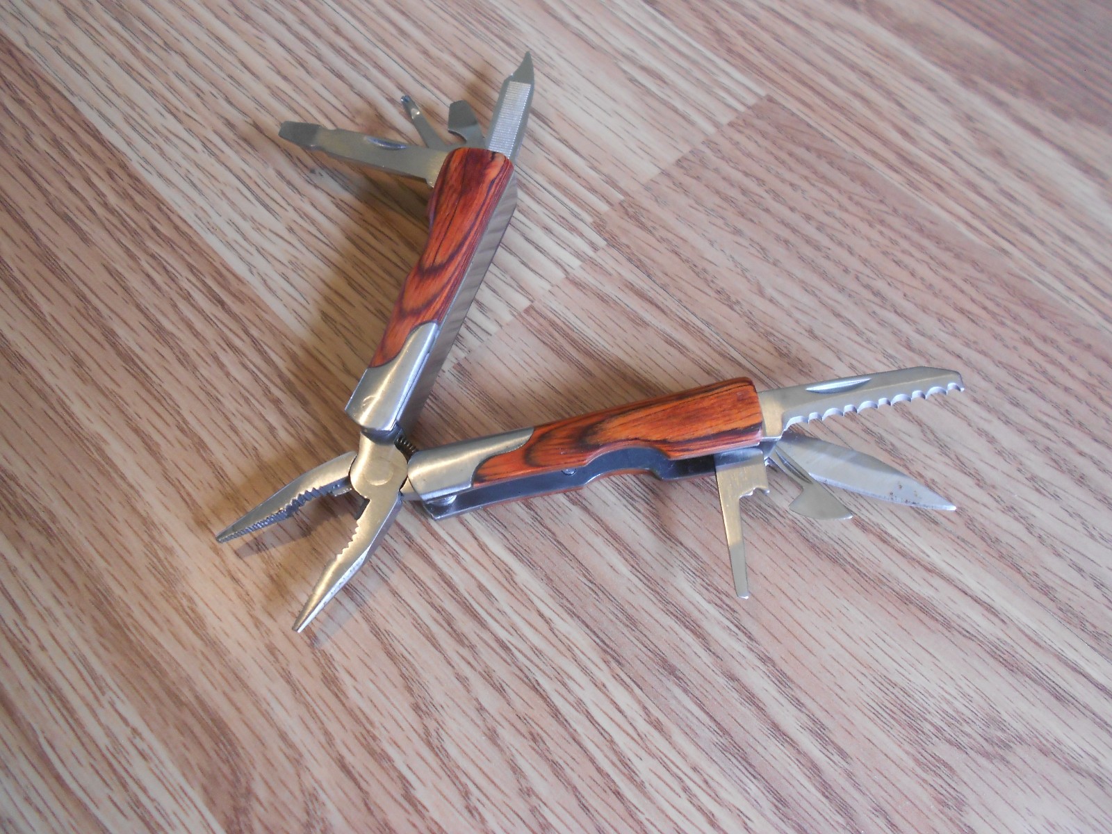 Sheffield 9 In 1 Wood Grain Handle Multi Tool Knife Made By Sheffield 9 In 1