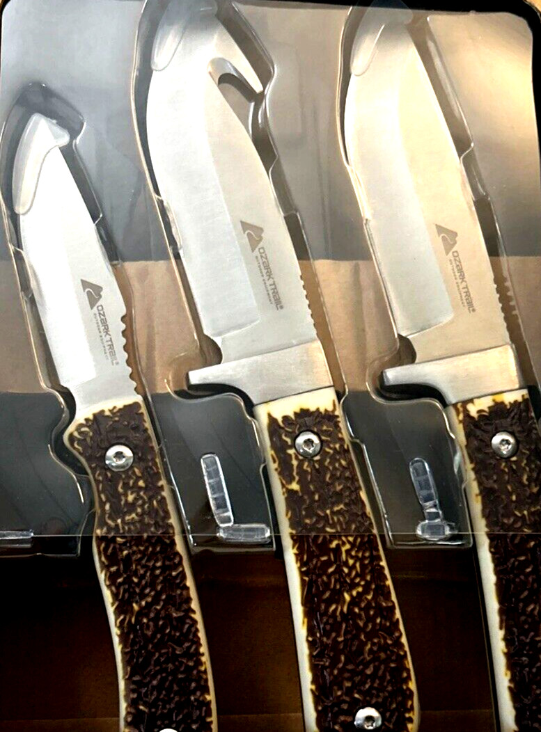 Ozark Trail 6 Piece Knife Combo Set With Sheaths Stainless Steel Outdoor Trail