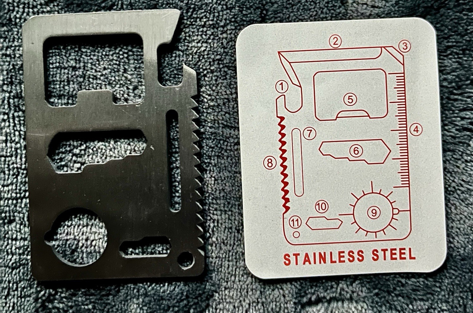 Multipurpose Pocket Survival Tool- Stainless steel With 11 Tools