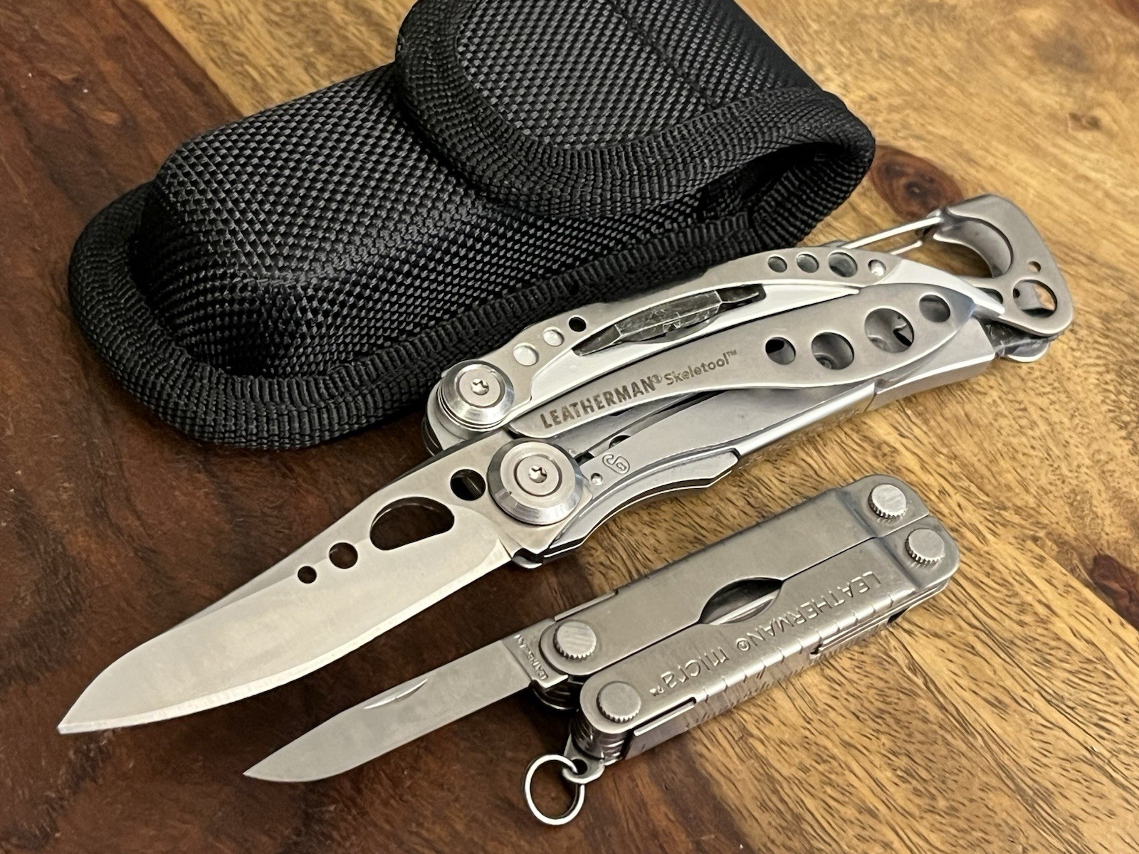 Leatherman Skeletool & MICRA MultiTools SUPER NICE! w/New Sheath
