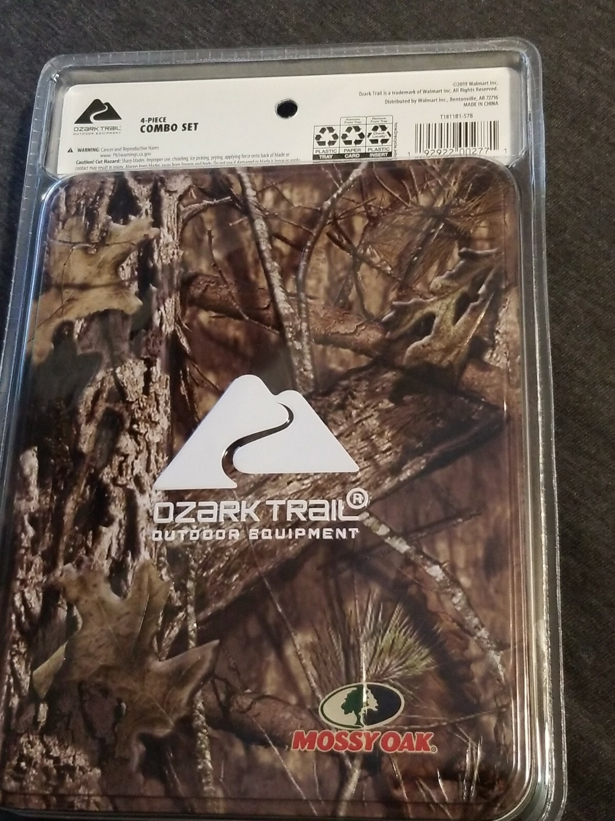 NEW Ozark Trail 4 Piece Combo Camo Survival Camp Set Opener Multitool & Knife