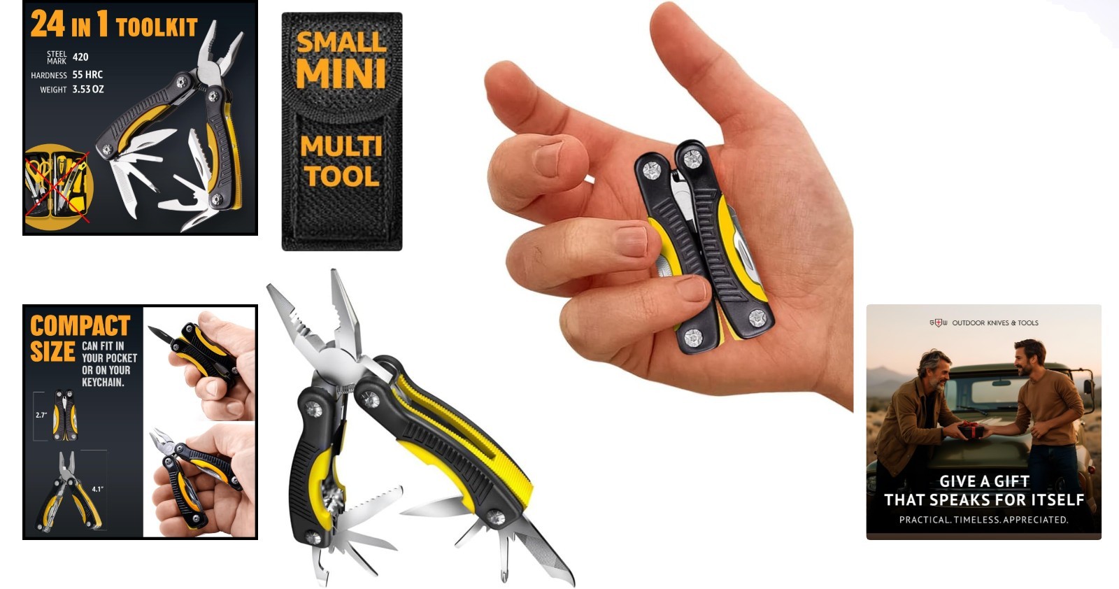 High-Quality Mini 12-in-1 Multitool Knife with Nylon Sheath – For All Activities