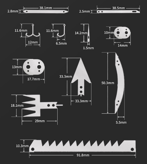 Outdoor multifunctional fishing hook card 22 in 1 portable fishing tool