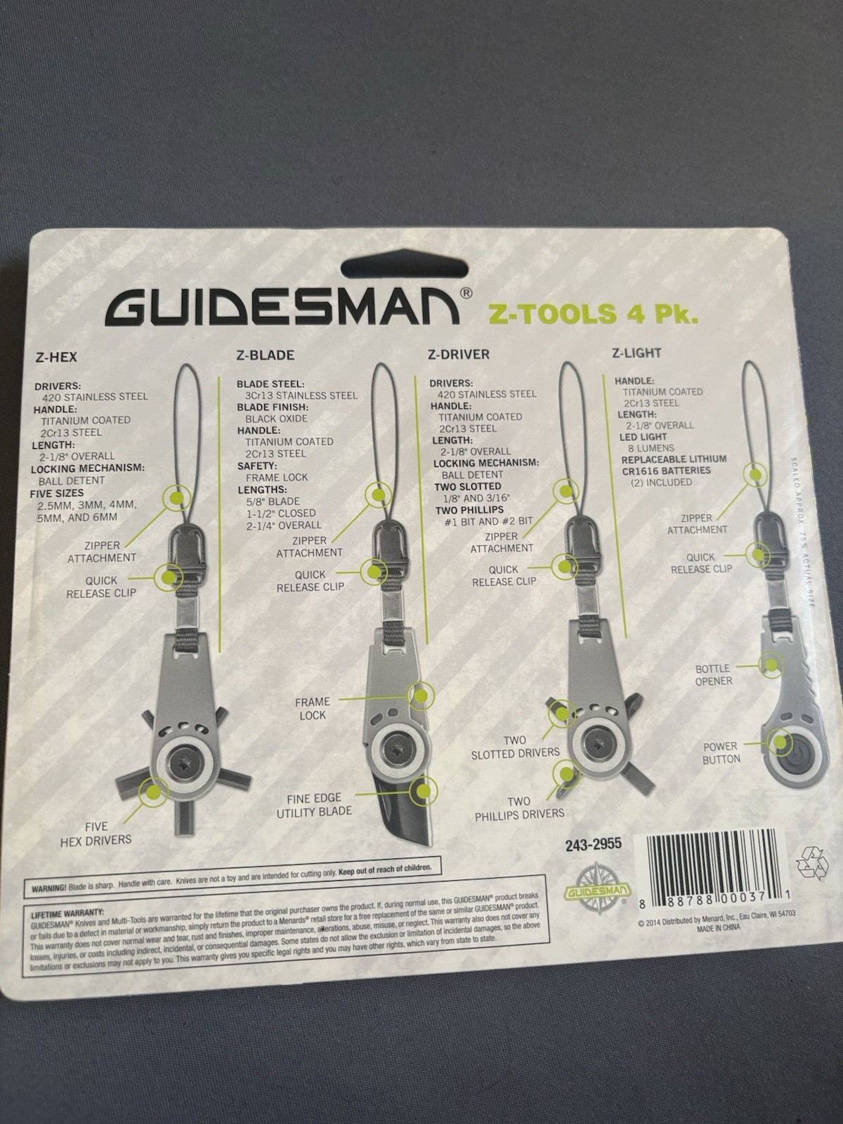 Guidesmam Z-tools Stainless Steel 4 Pack Tools Variety