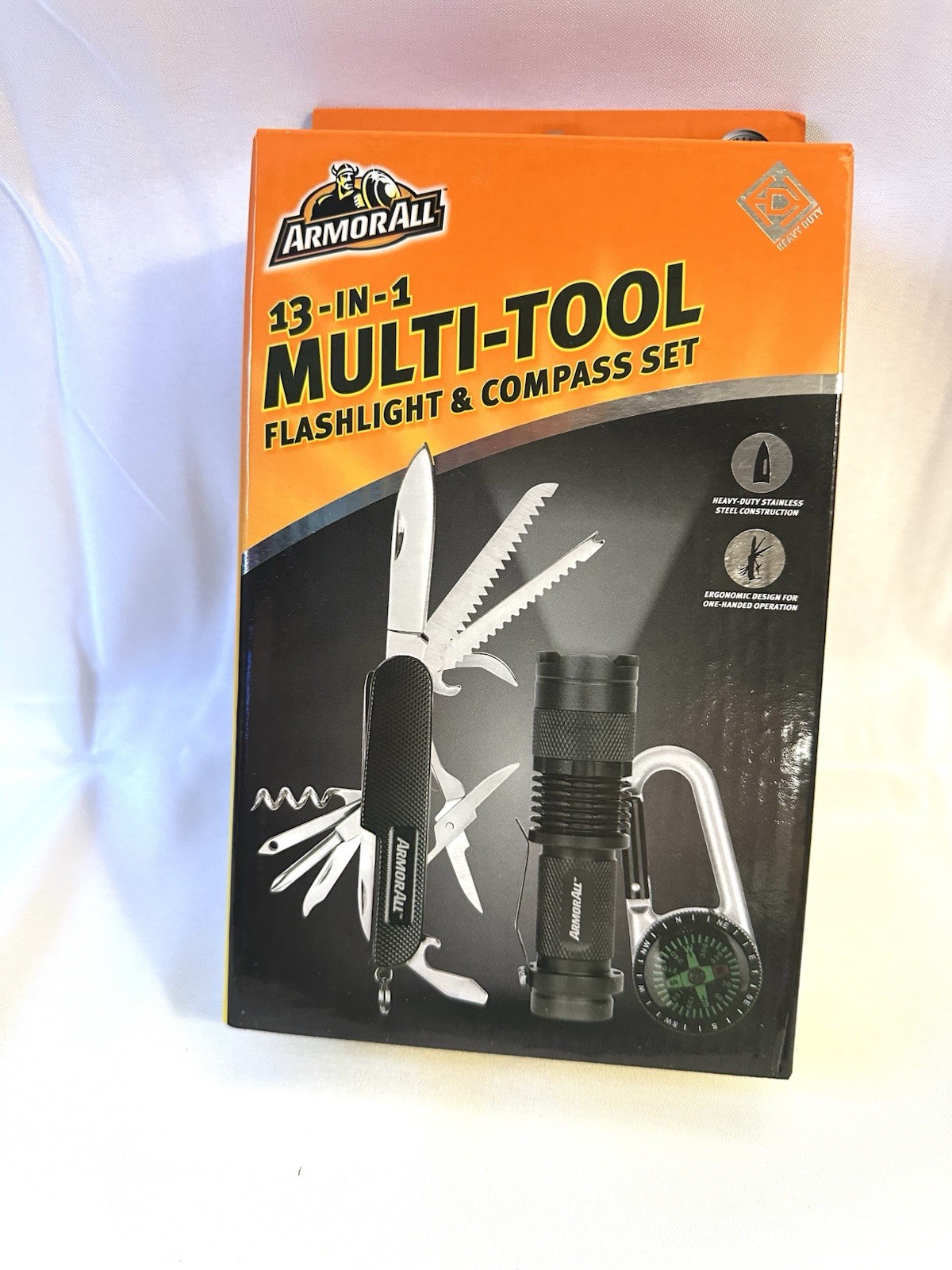ArmorAll 13-n-1 Multi-Tool, Flashlight, and Compass Set, NEW