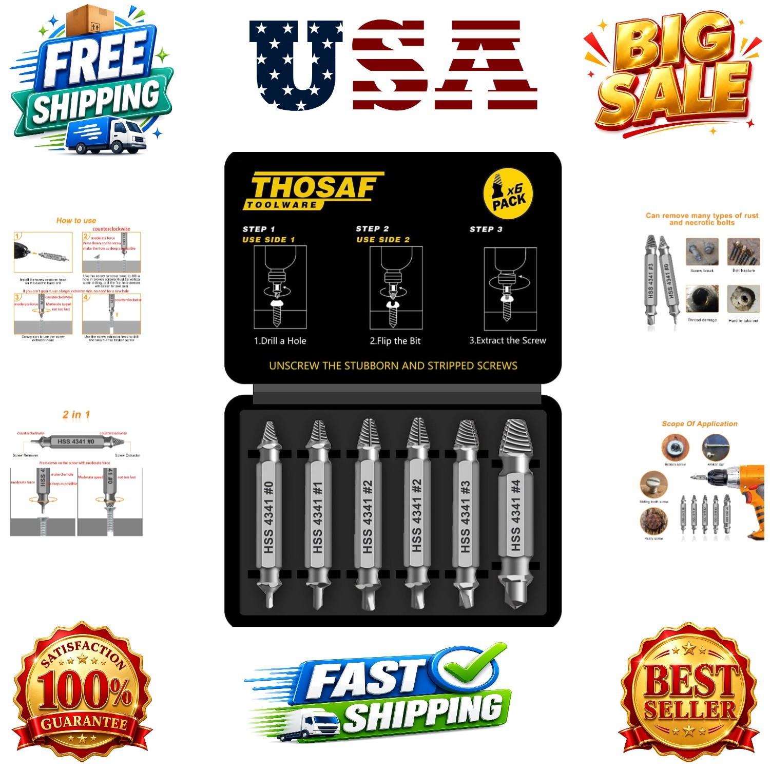 Gifts for Men,Damaged Screw Extractor Set,Christmas Stocking Stuffers for Adu…