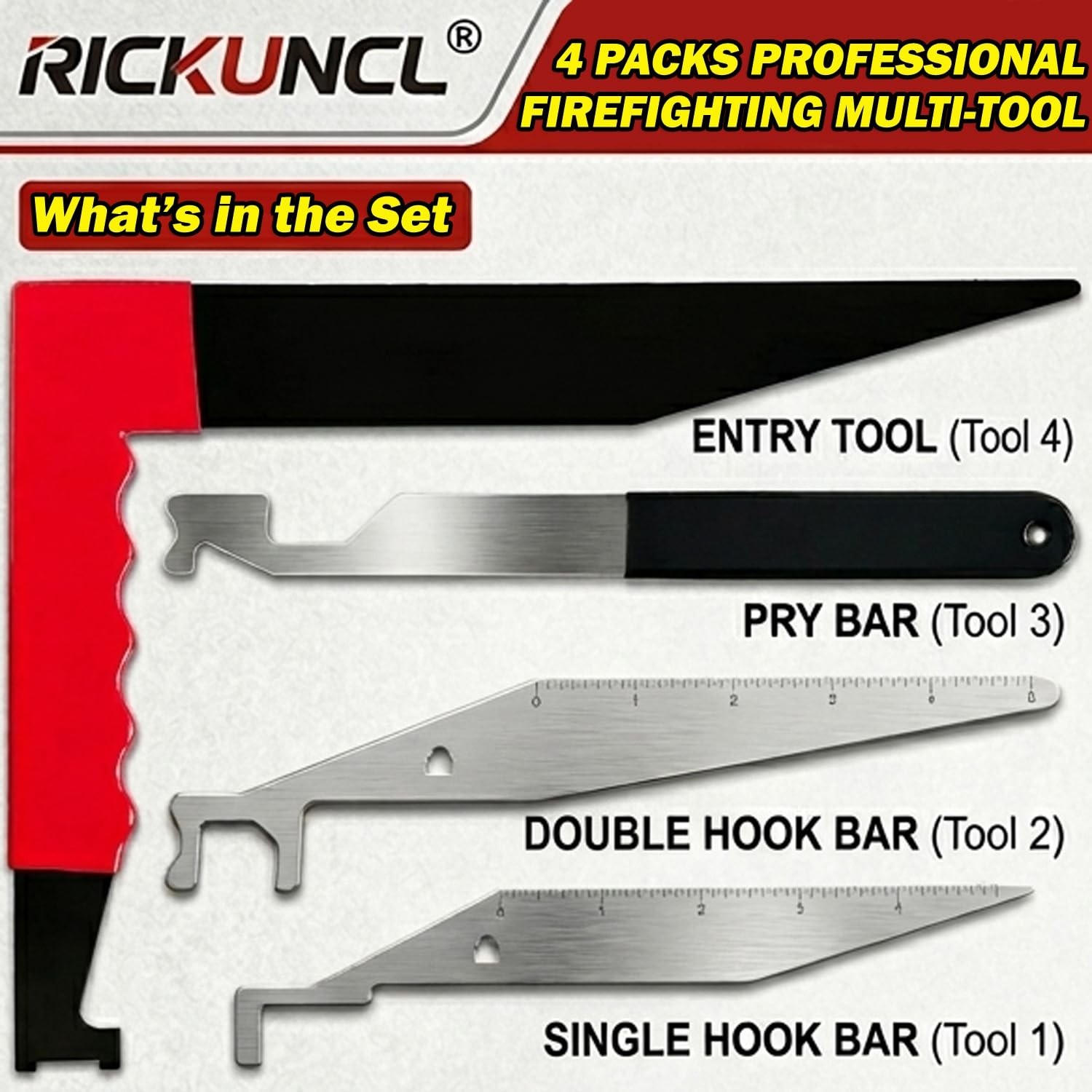 4 Packs Professional Firefighting Multi-Tool Kit, Ultimate Multipurpose Firef…
