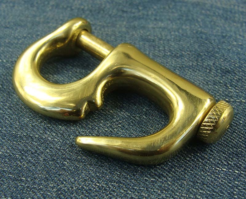 2pcs Solid Brass Quick Release Snap Hook Keychains Outdoor EDC Shackle Clasps