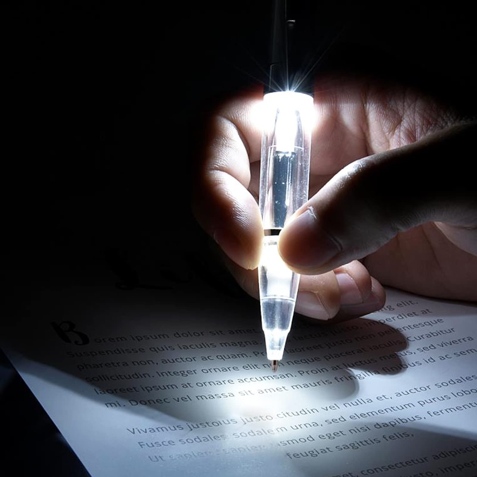 Pen with Light and Stylus Tip (2 Cts), 3 in 1 Light up Pens with Rubber Tip Styl