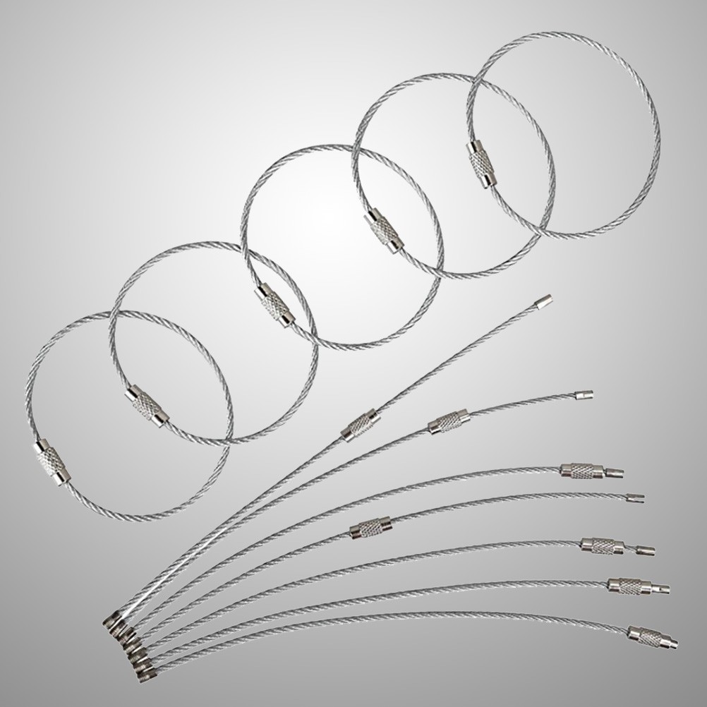 24Pcs Stainless Steel Wire Ring Keychains Key Rings for Luggage Tags