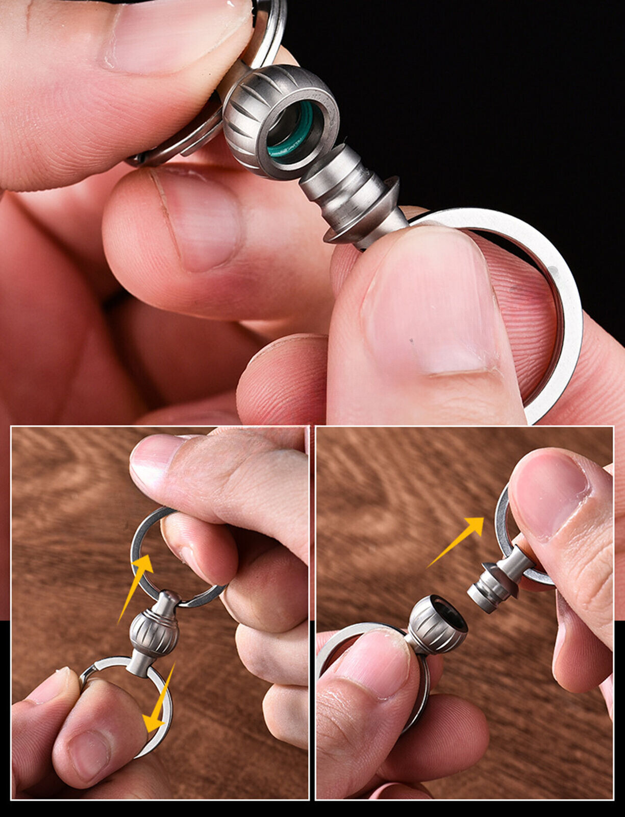Titanium Quick Release Keychain Upgraded Detachable Key Ring Key Holder with 2