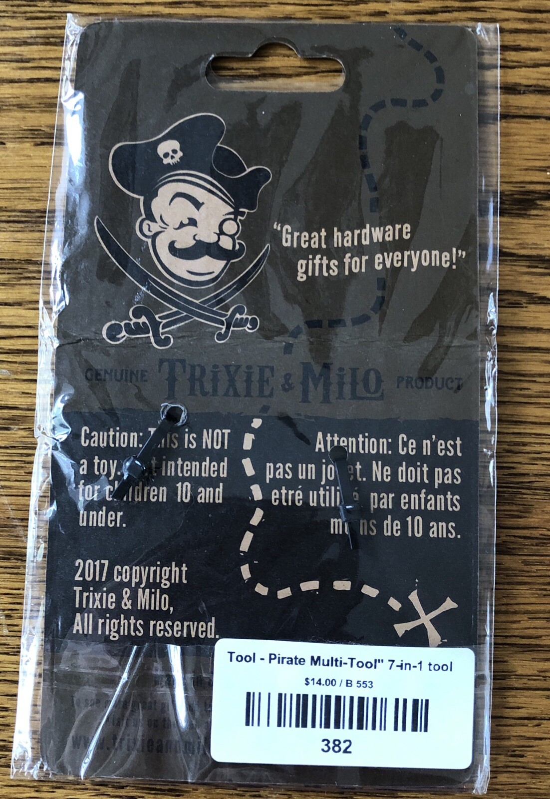 Trixie and Milo TOOL-PIRAT Stainless Steel Pirate 7-Multi-Tool 2-1/4 W x 3” Long