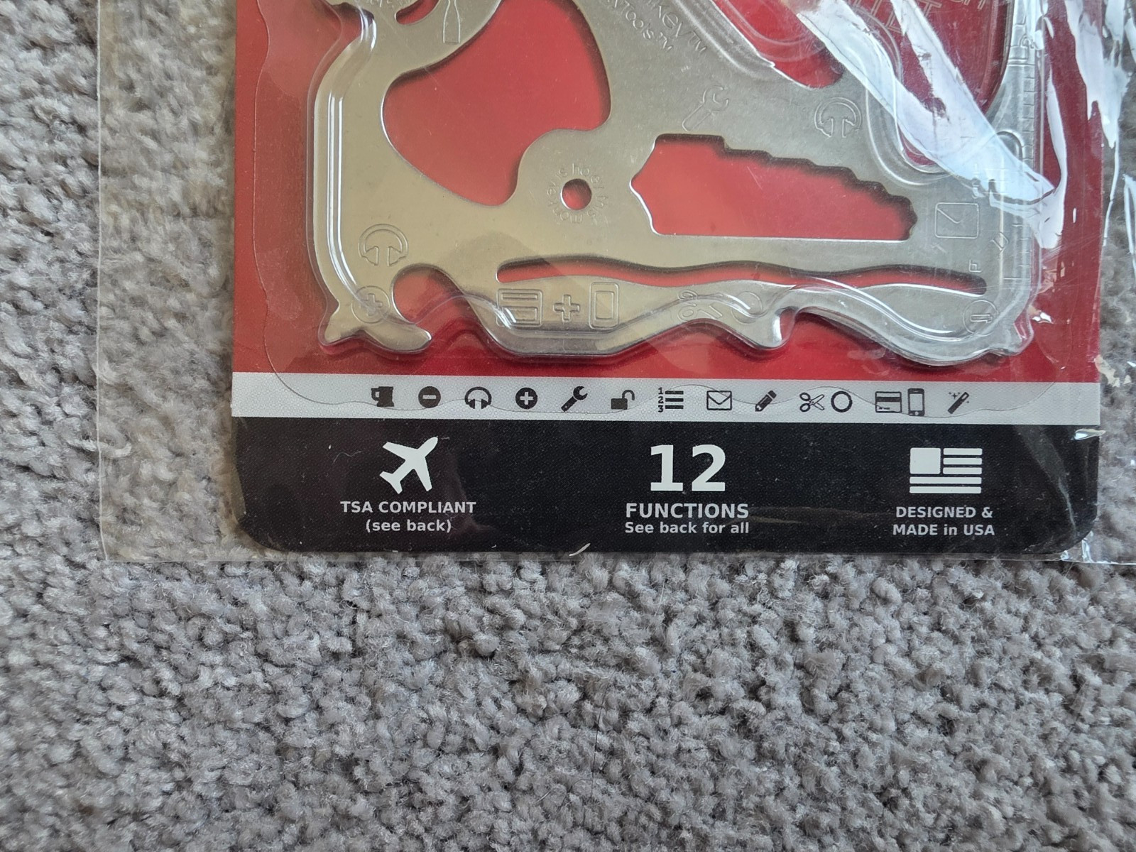 Zootility PocketMonkey Wallet Multi-Tool 12 Functions TSA Compliant Made in USA