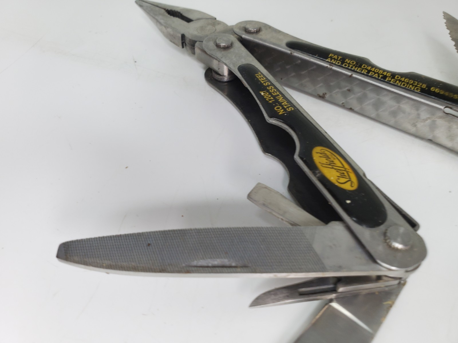 Sheffield Mfg Stainless Steel No. 12000 Folding Multi-tool W Belt Loop Case