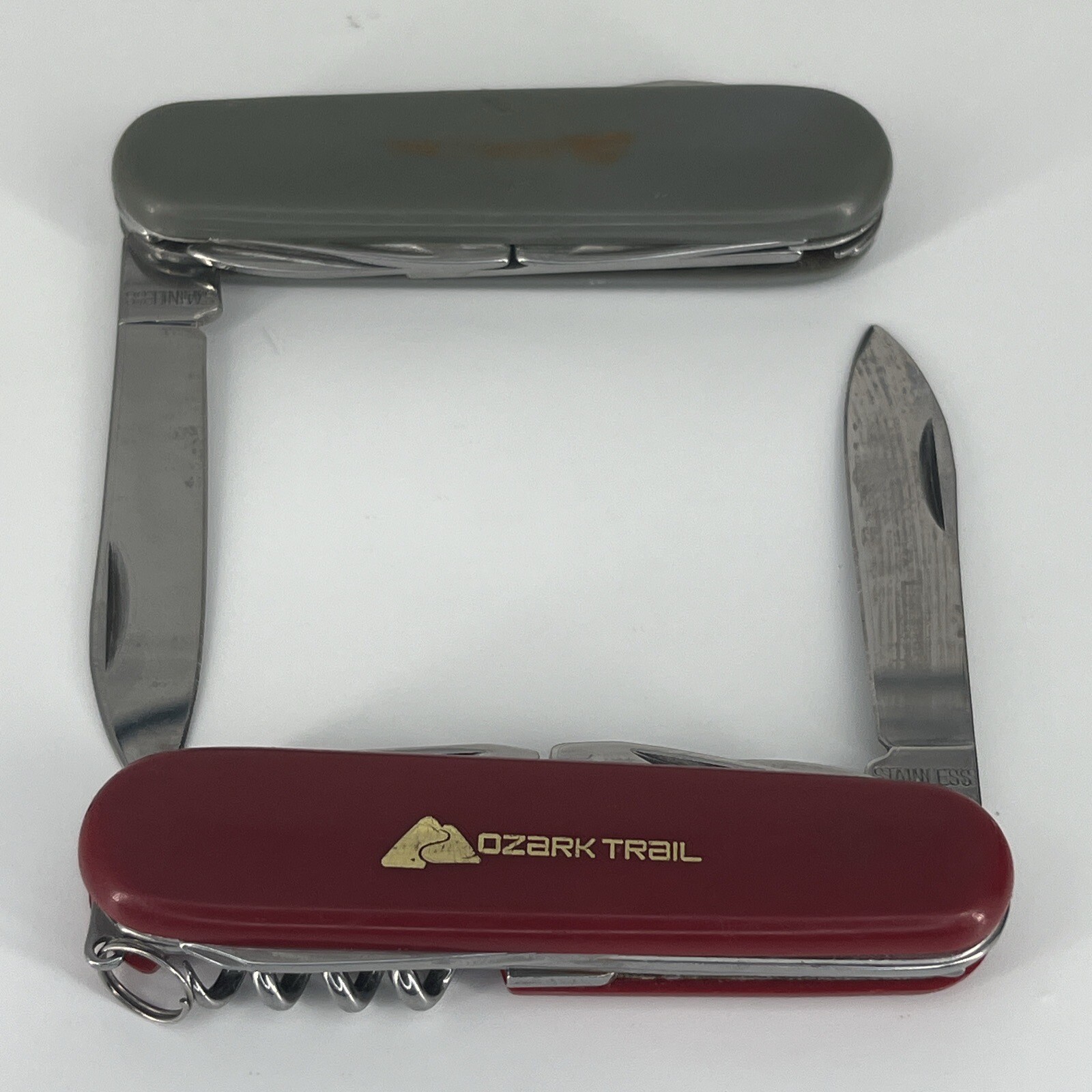 LOT OF 2 Ozark Trail Multi Tool 8-in-1 Pocket Knife – Red & Grey Color SAVE BIG!