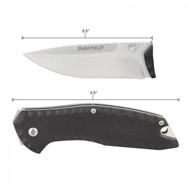 Sheffield 12166 Cruiser Shiloh 3.5″ Drop Point Assisted Opening Knife Lifetime