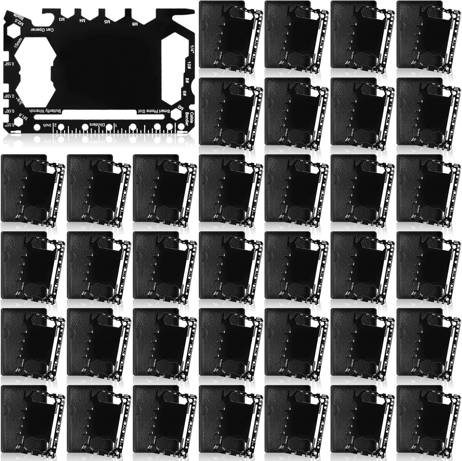 36 Pcs Credit Card Wallet Multitool 46 in 1 Metal Stainless Steel Survival Pocke