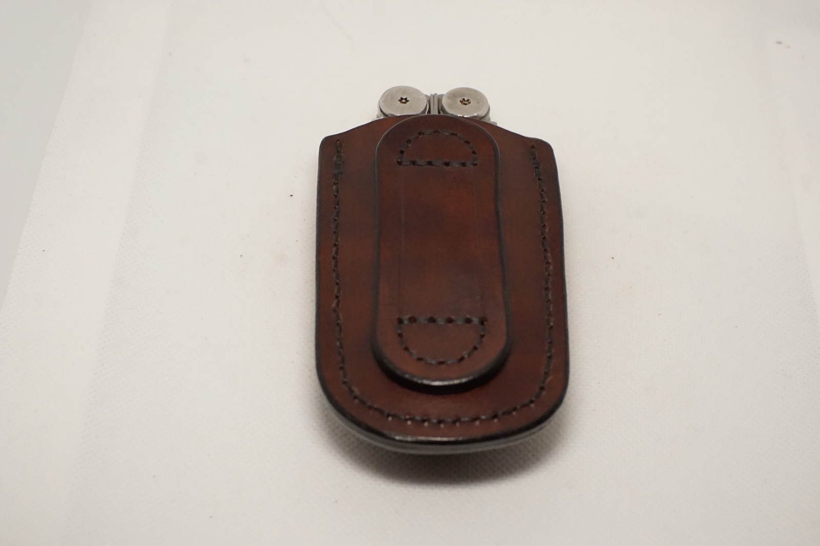 Leatherman wave plus leather sheath handmade dark brown color. Sheath only.
