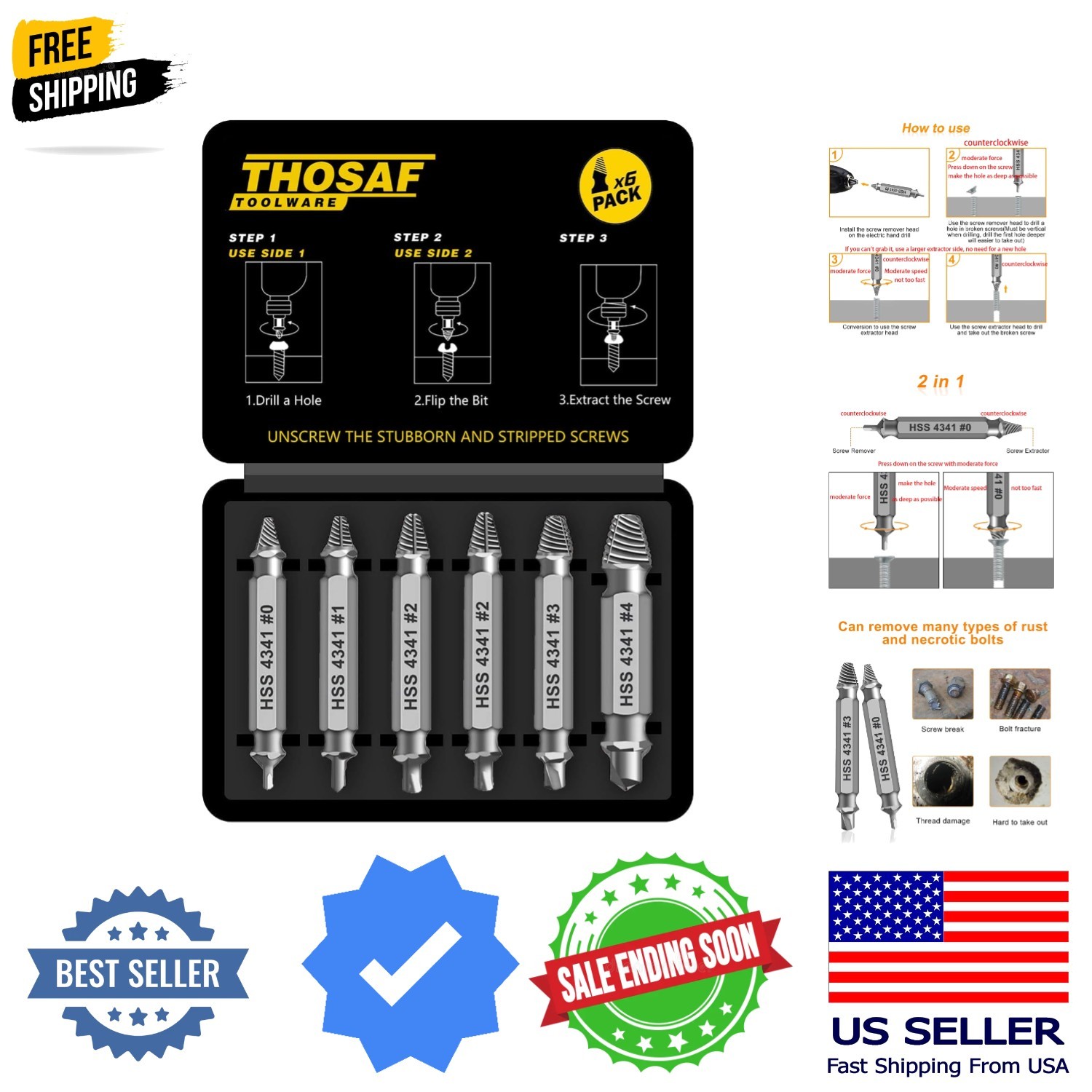 Gifts for Men, Damaged Screw Extractor Set,Fathers Day Gifts for Dad from Dau…