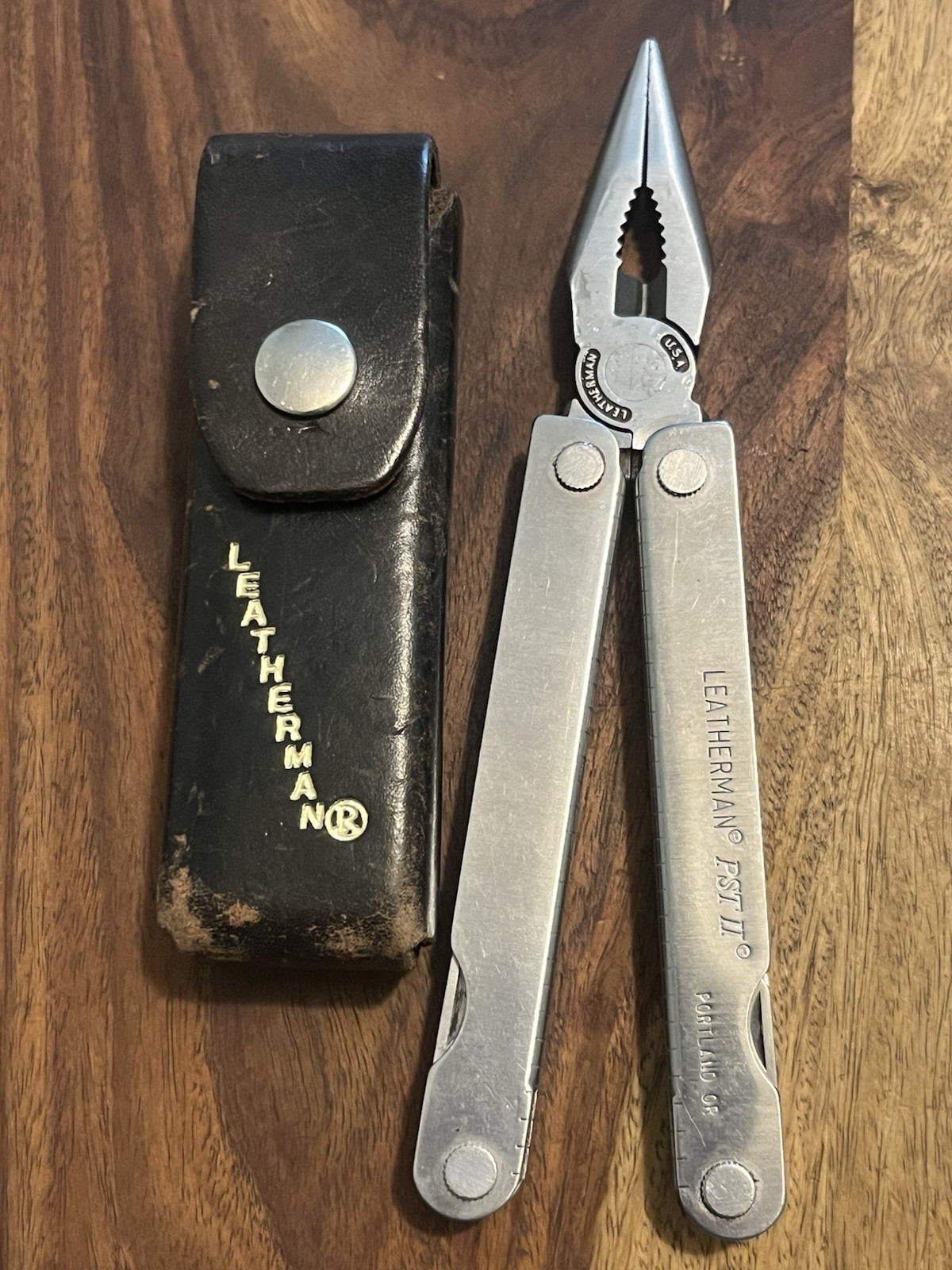 Vintage 1999 Leatherman PST II Multi Tool w/Beautiful Sheath SUPER NICE! ~TASKCo
