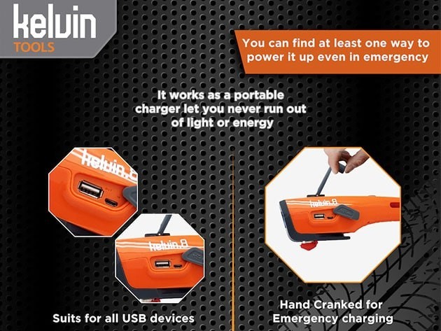 NEW KELVIN® 8 Automotive Emergency Multitool Flashlight / Powerbank Tool