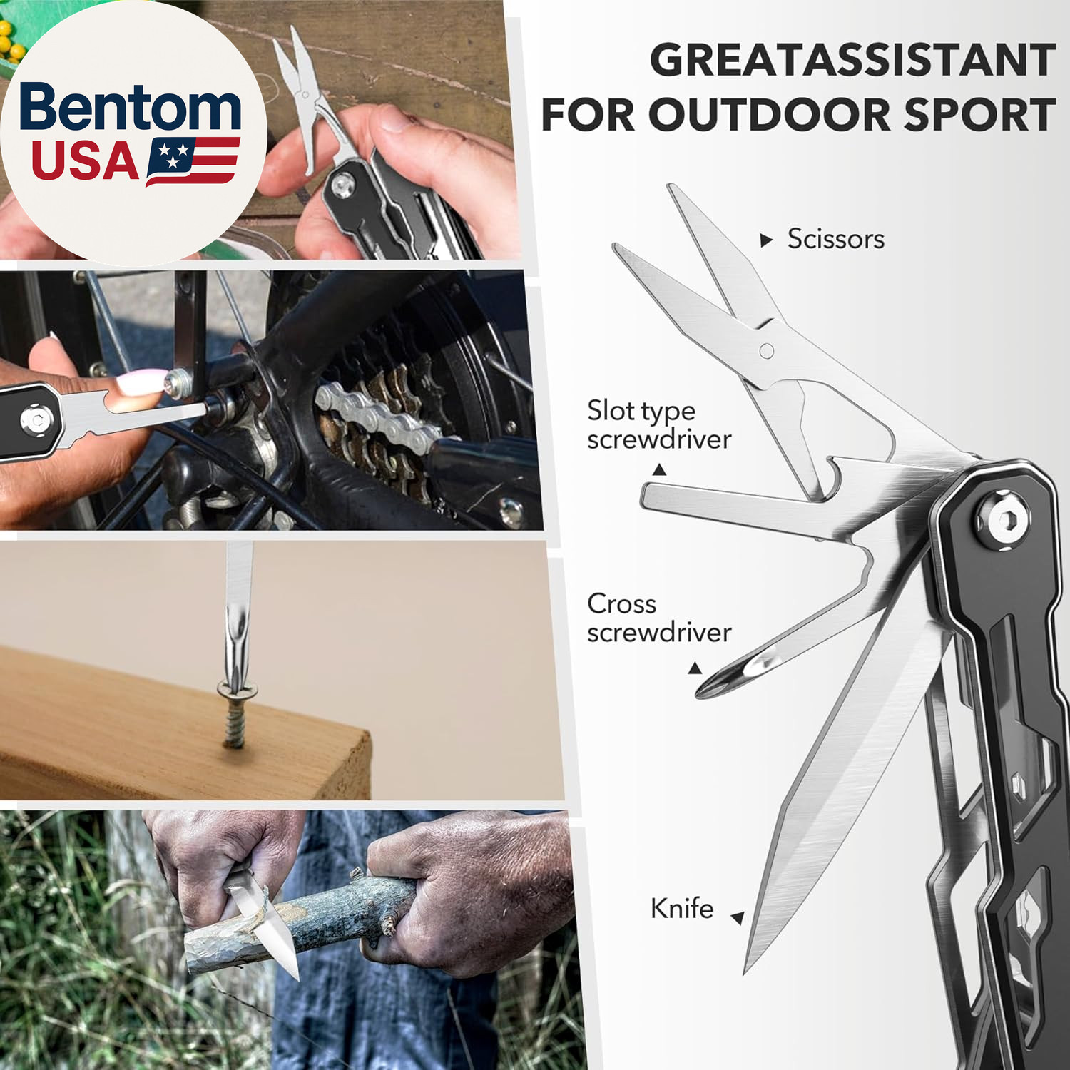 Multitool with Safety Locking,16-In-1 Multi Tool Stainless Steel Pocket Knife Se