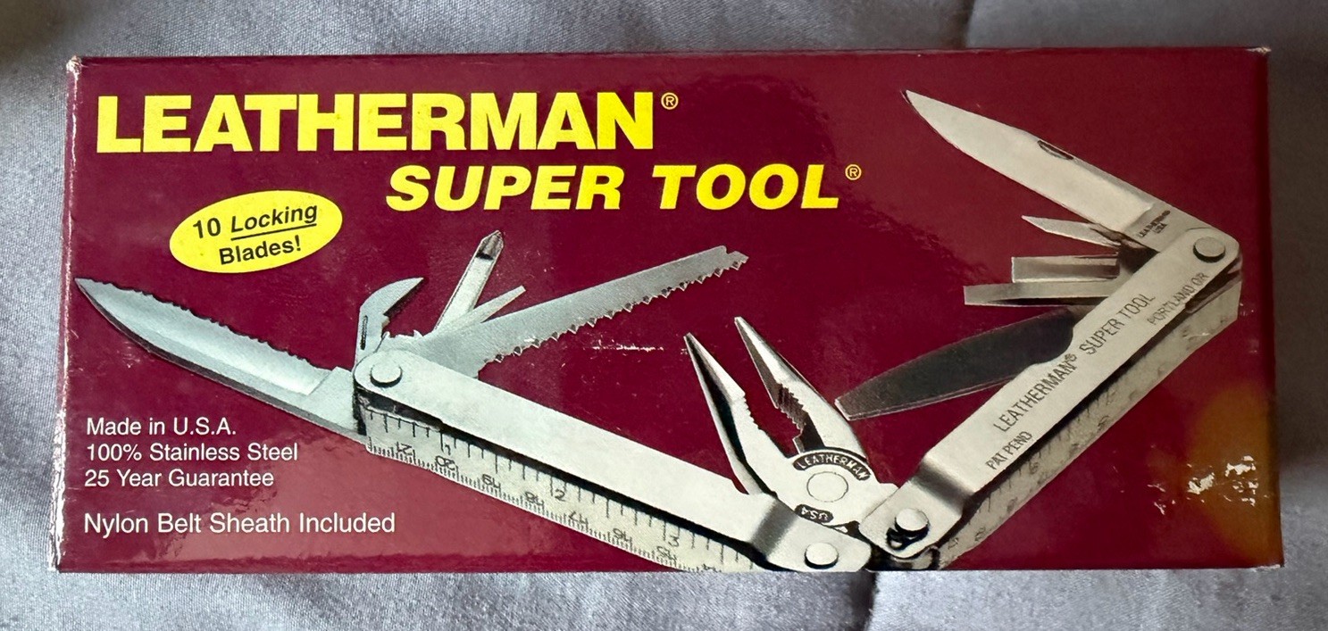 Original Leatherman Super Tool 1997 with Box, papers, Nylon Sheath Never Used