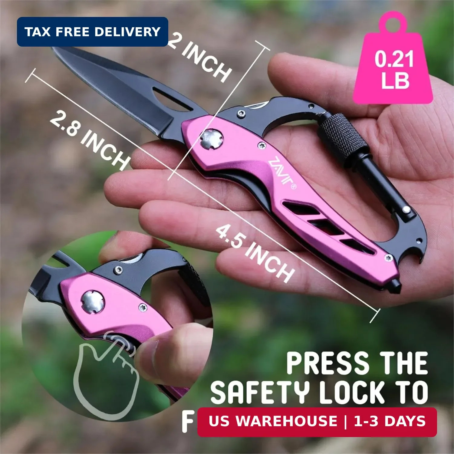 Multitool with Pocket Knife for Women, EDC Keychain Box Cutter with Window Break