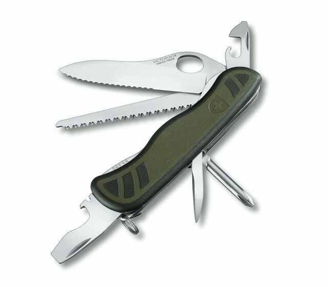Victorinox Swiss Army Soldiers Knife 08 Green/Black 0.8461.MWCH One Hand Blade