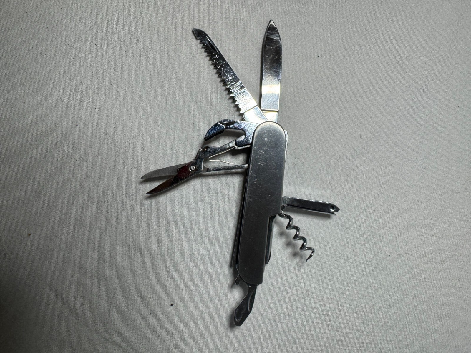Vintage Stainless Steel Multi Tool 12 Tools 3.5″ Camping ~ Hunting ~Hiking