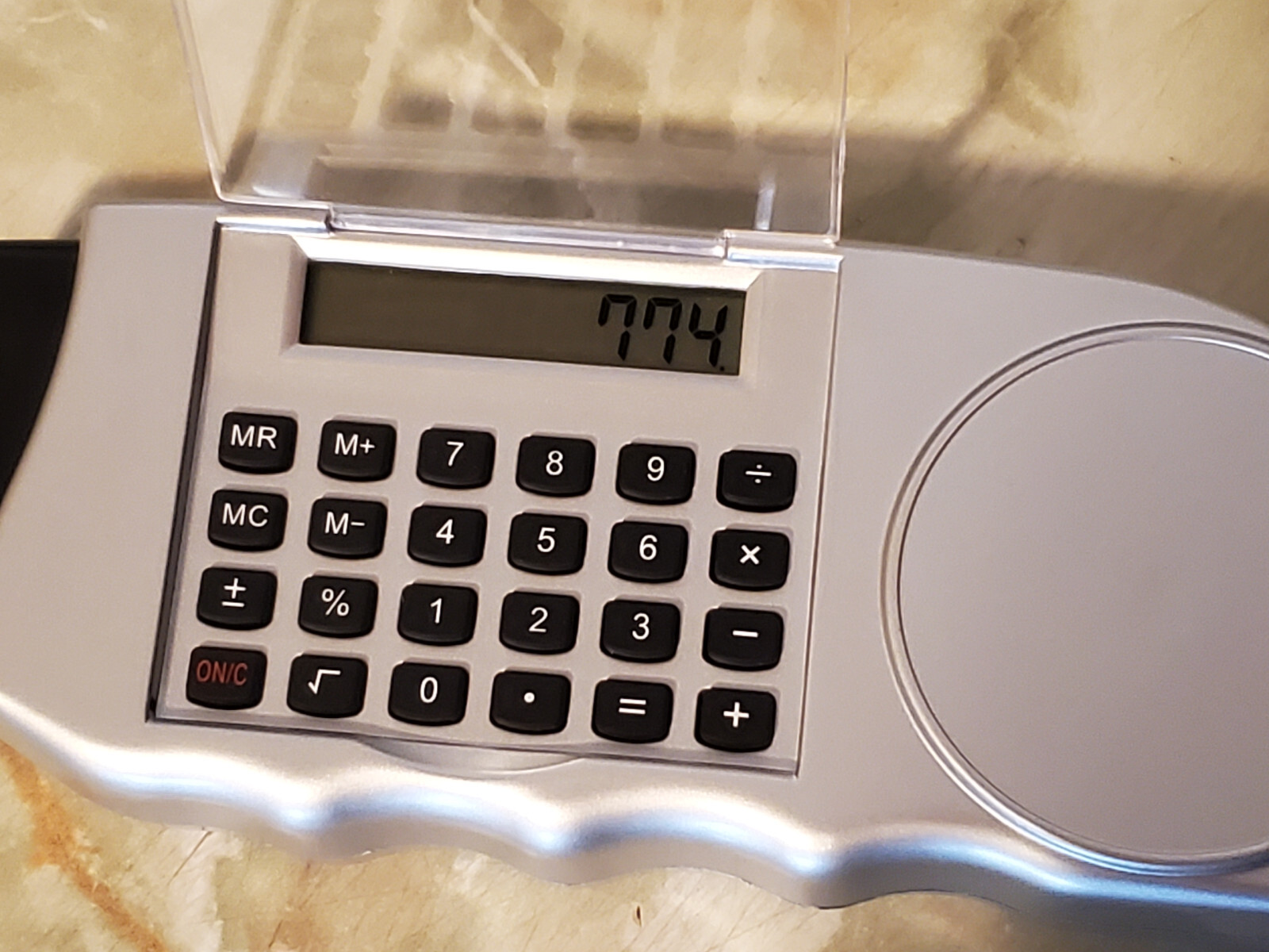 3-in-1 multitool, tape measure, light, calculator, for woodworking, metalworking