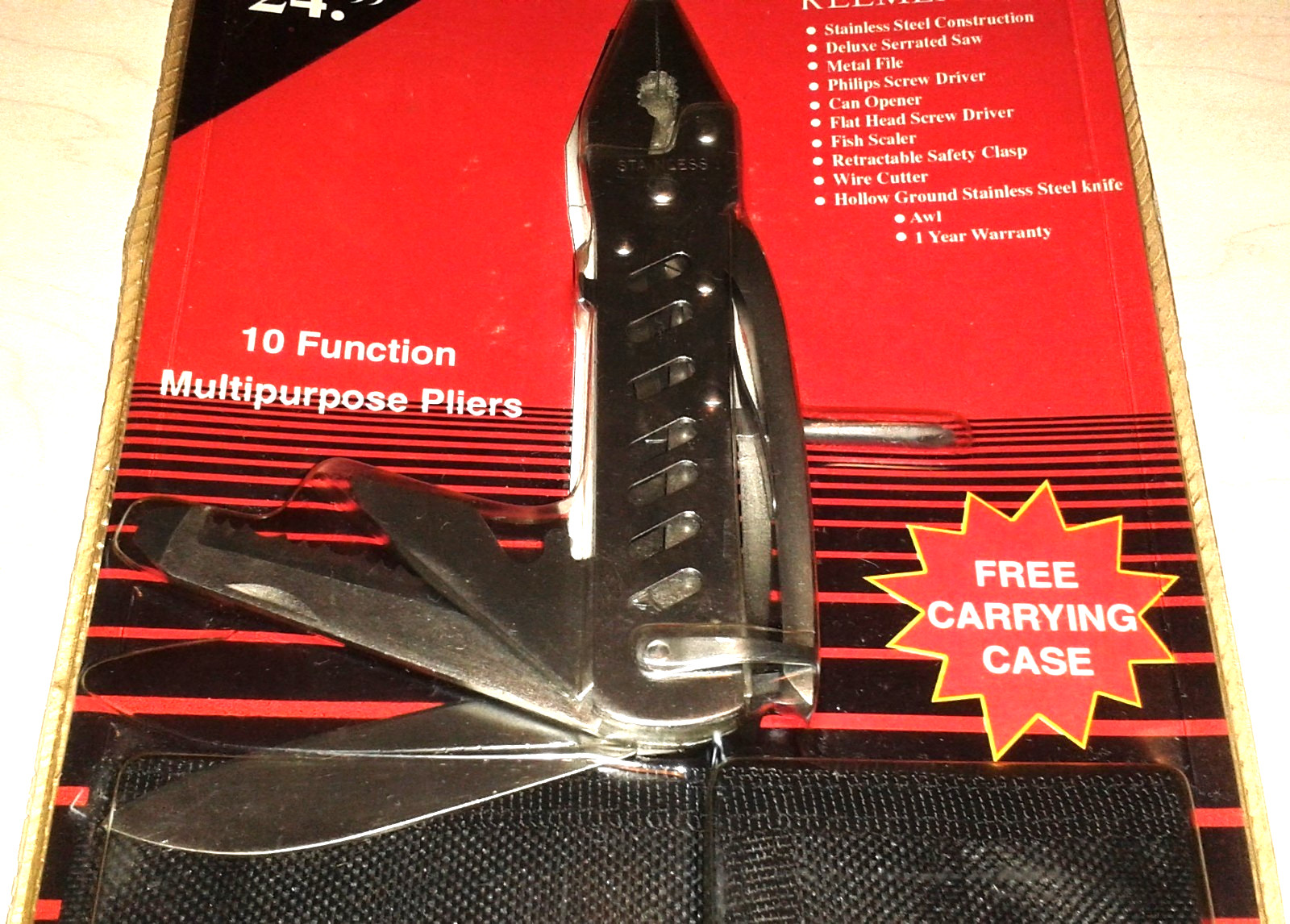 MULTI TOOL pliers knife saw screwdriver file can opener carrying case pocket NEW