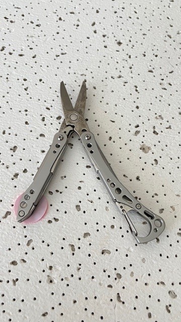Vintage Leatherman Style CS Black Scissors File Knife Multi Tool – – – – –