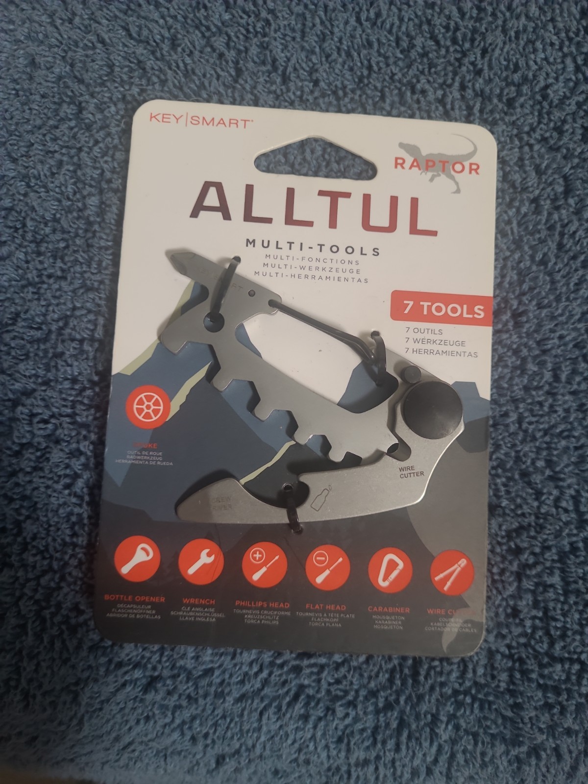 KeySmart AllTul Raptor Multi-tool for Keyring 7 Tools Stainless Steel (NEW)
