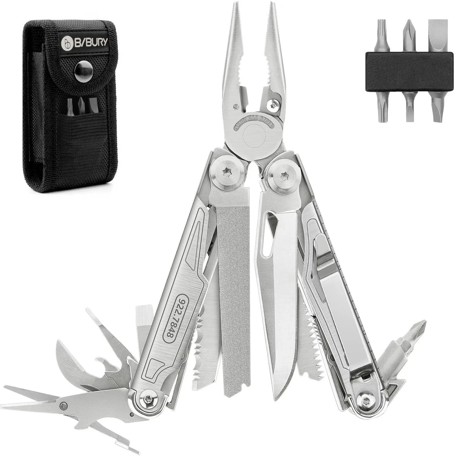Multitool BI2038A, 19-in-1 Stainless Steel Multi Tool with Fold-able P.