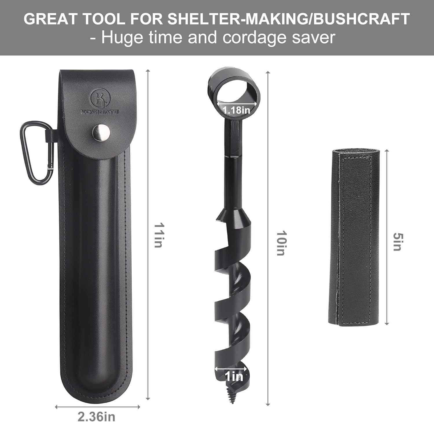 Durable Hand Auger Wrench for Clean Wood Drilling – Perfect for Bushcraft Lovers